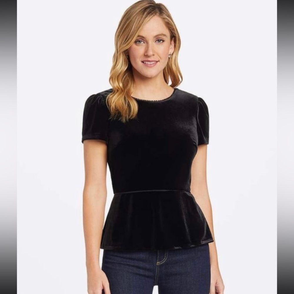 Draper James Velvet Peplum Top